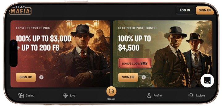 SlotMafia Casino mobile version bonuses